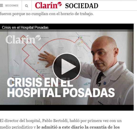 Hospital Posadas. Clarín se puso a Disposición de Bertoldi Hepburn para Difamar a Médicos y Trabajadores y Continuar con el Ajuste en la Salud Pública.